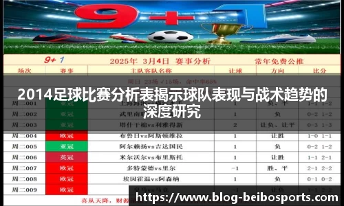 2014足球比赛分析表揭示球队表现与战术趋势的深度研究